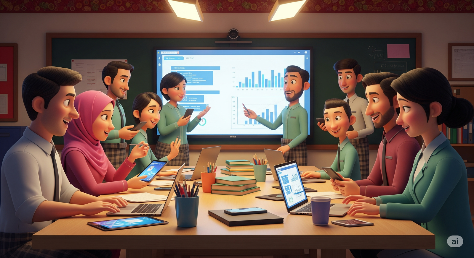 Perbincangan Guru Menggunakan Tablet